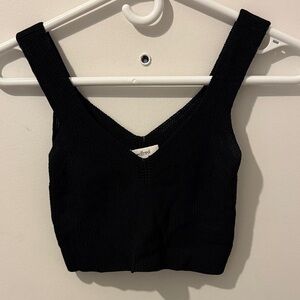 Aritzia Wilfred Black Knitted Crop Top